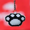 Bead Embroiderys - Paw Beaded Counted Cross Stitch Keychain Ornament Kit for Adults Beginners