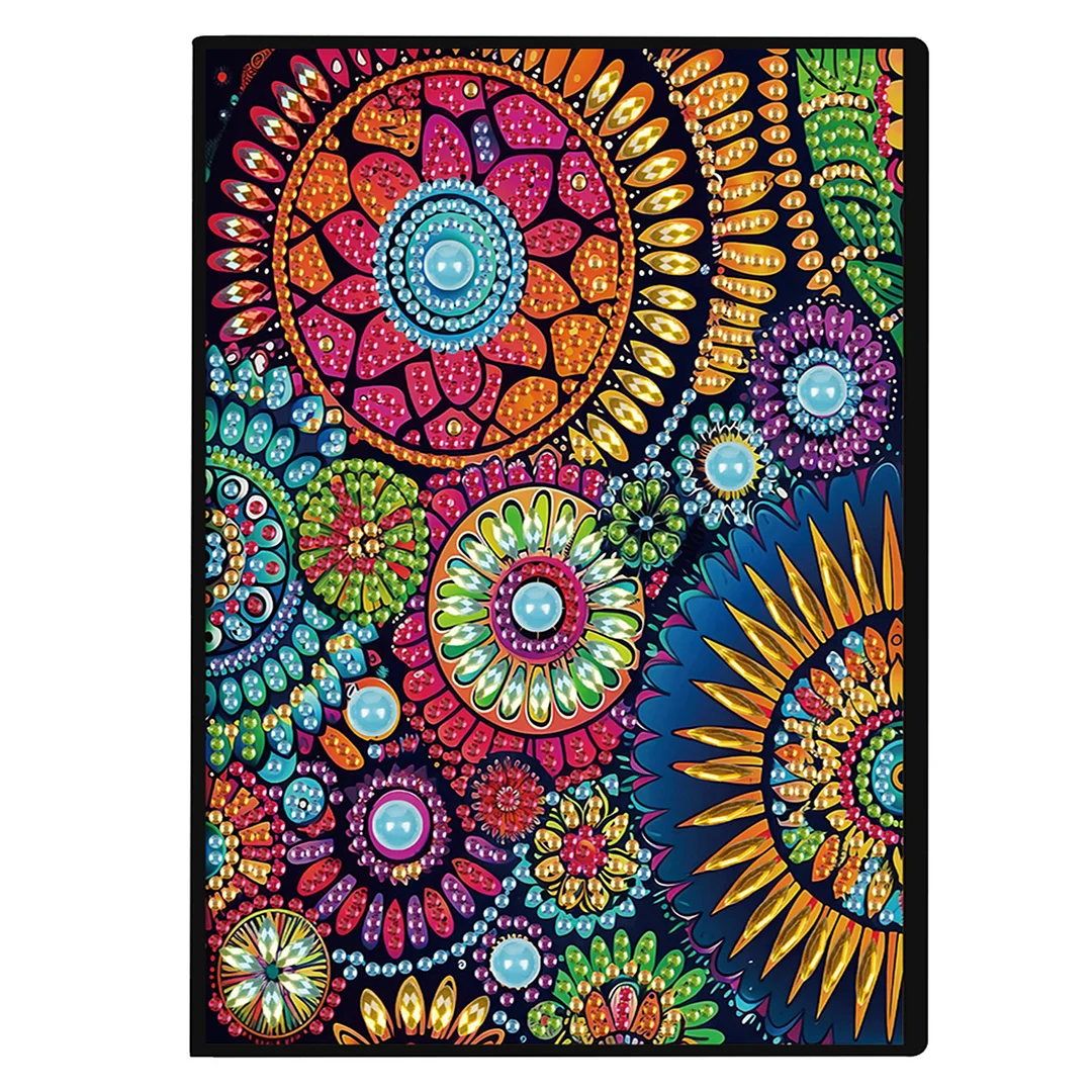 2pcs Patterns Partial DIY 50 Pages A5 Diamond Painting Notebook for Study Home