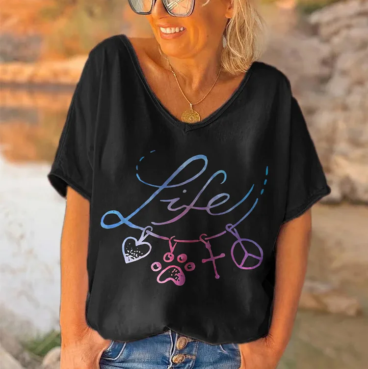 Life Love Hippie Printed Women's T-shirt