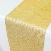 10"x108" Shiny Gold Crystal Rhinestone DIY Table Runner, Diamond Mesh Ribbon Bling Roll