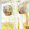 2Pcs Diamond Painting Flower Basket Diamond Art Pendant Wall Decor