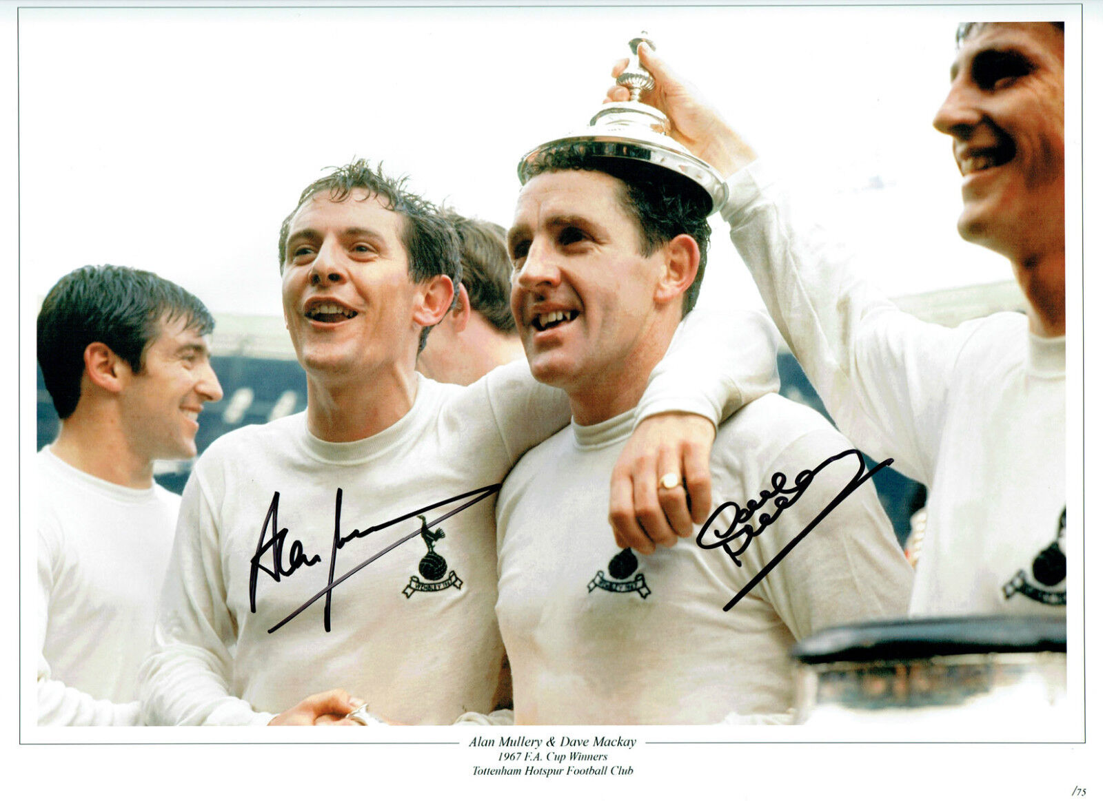 Alan MULLERY Dave MACKAY Double Signed Autograph 16x12 Spurs Photo Poster painting AFTAL COA