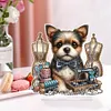 Ornement de bureau en diamant de chien de tailleur - per&ccedil;age &agrave; un seul c&ocirc;t&eacute;