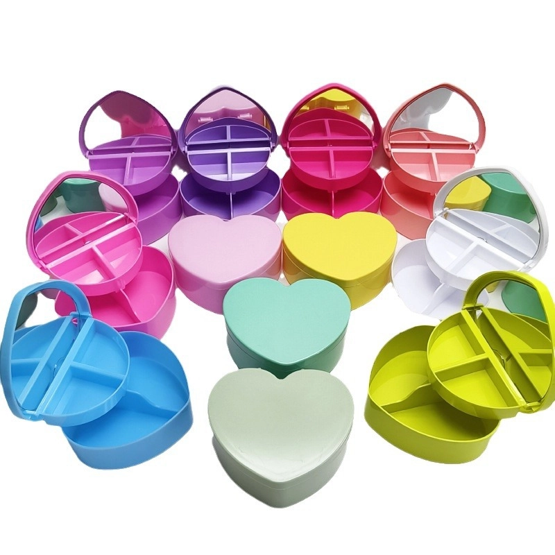 Casual Elegant Minimalist Heart Shape Solid Color Plastic Storage Box Makeup Organizers
