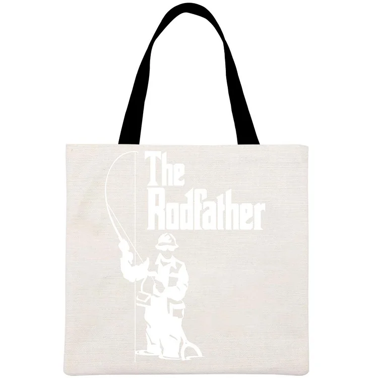 The Rodfather Fishing Printed Linen Bag-Annaletters