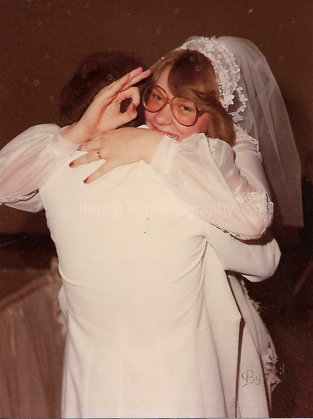 Hand Gesture Bride FOUND WEDDING Photo Poster painting Original Color Snapshot VINTAGE 06 26 P