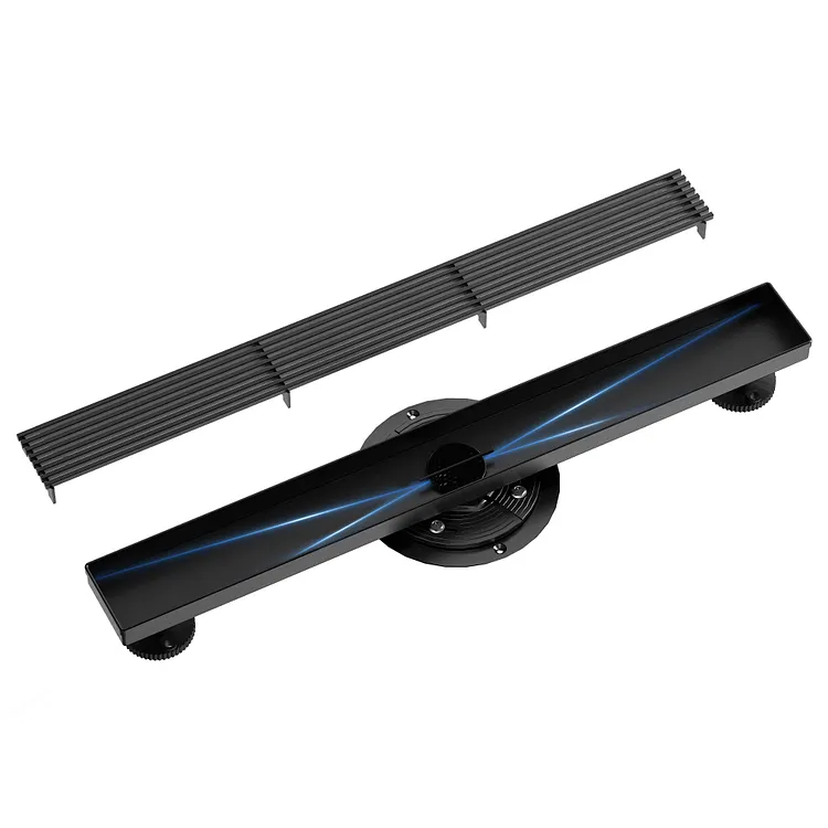 EVERSTEIN 24" Linear Shower Drain with Removable Grate Matte Black