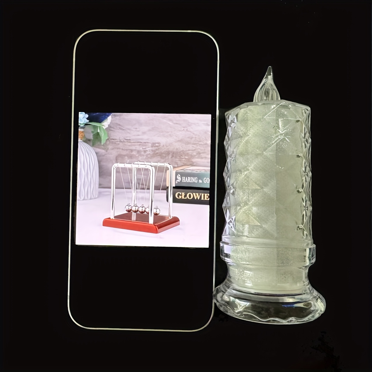 Tegooe 4-Pack Diamond-Cut LED Flameless Candles - Crystal Style Decorative Lights