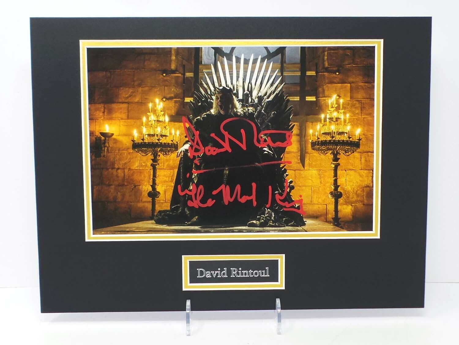 David RINTOUL Signed Mounted Mad King Photo Poster painting Display Game of Thrones AFTAL RD COA