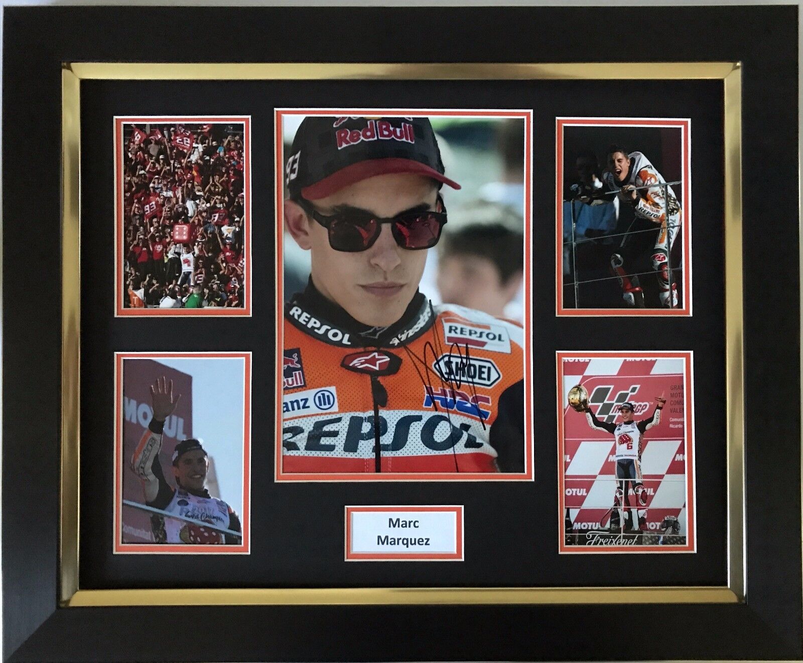 MARC MARQUEZ HAND SIGNED REPSOL HONDA FRAMED Photo Poster painting DISPLAY MOTOGP PROOF 2.