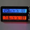 3 In 1 Mini Electronic Car Clock Car Inside Outside Thermometer Voltage Monitor