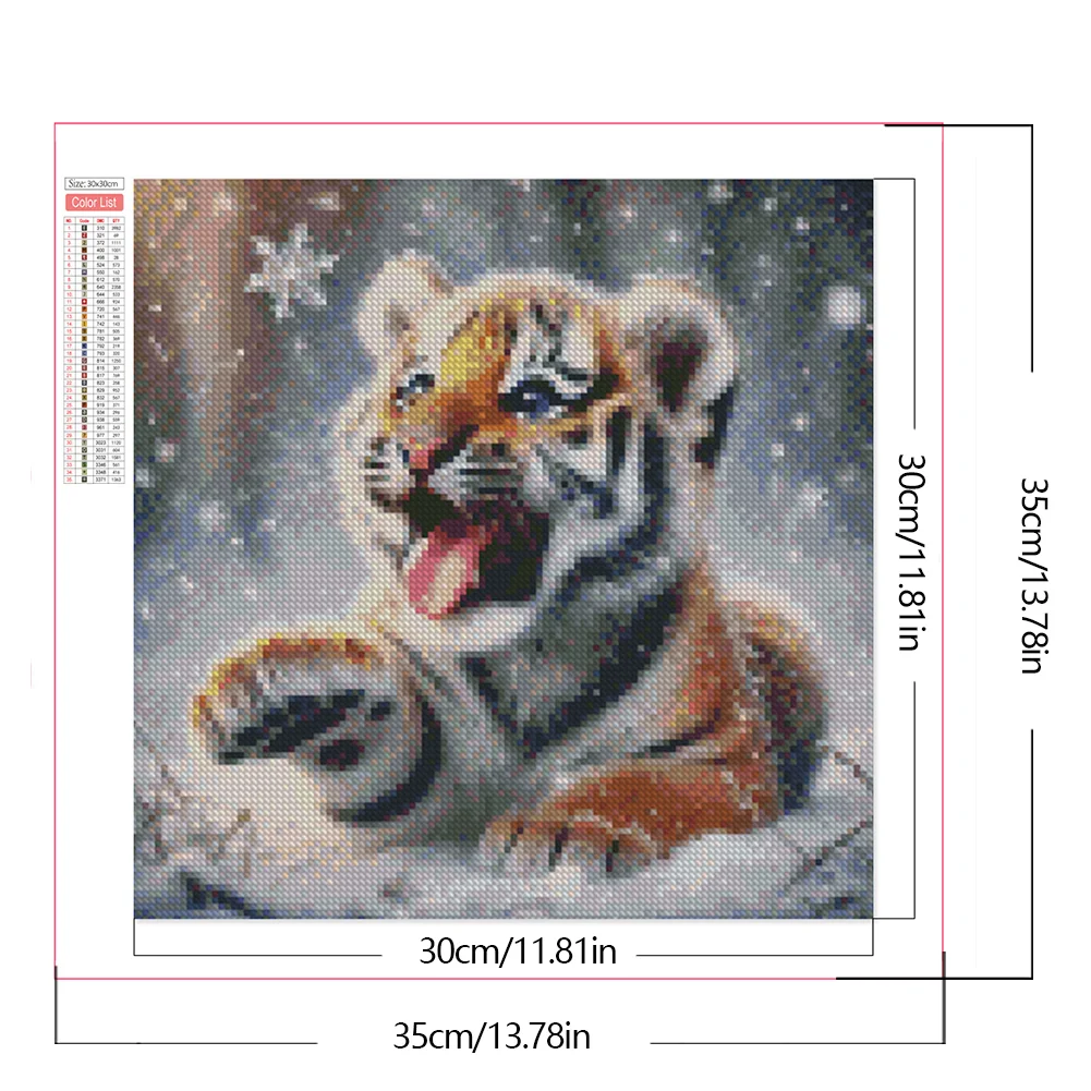 Diamond Painting - Full Square Drill - Winter Tiger(Canvas|35*35cm)
