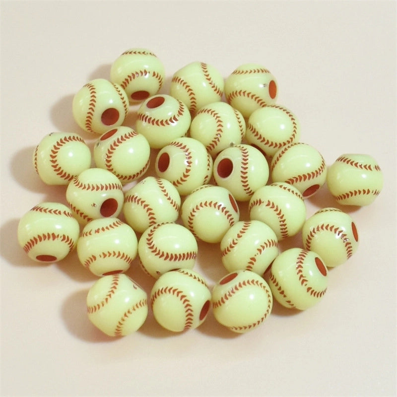 50 Pieces Arylic Baseball Beads