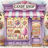 Purple Candy Shop-11CT Stamped Cross Stitch 40*40cm/15.75*15.75in