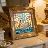 Kit d&rsquo;art diamant&eacute; partiel en forme de scigne en vitrail en vitrail sp&eacute;cial 5d DIY 30x30cm