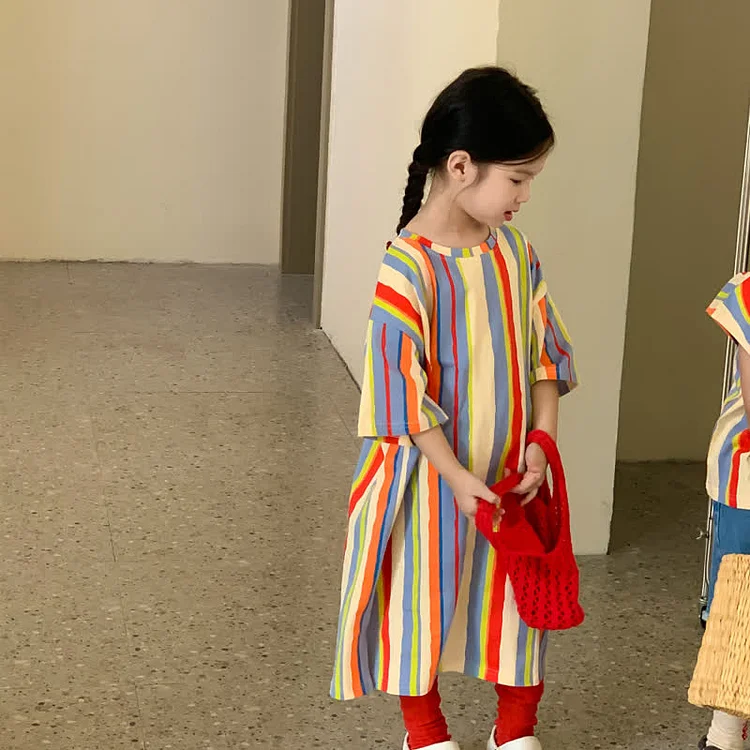 Toddler Striped Loose Dress Tee
