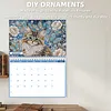 Cat 2027 DIY Diamond Painting Calendar for Adults Flowers Diamond Art Calendars 11.81x9.45 Inch Gem Painting Art Walls Date for Home Business Office Planning Decor