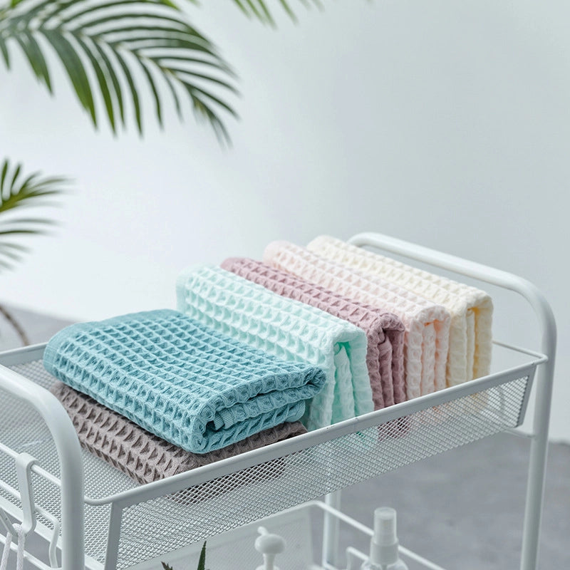 Cotton Love Pure Cotton Waffle Square Towel 40 Strands Waffle Square Towel Bath Towel Plain Square Towel