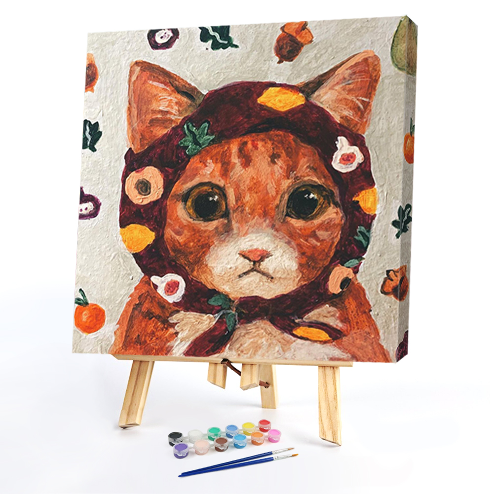 

20*20CM - Paint By Numbers - Hat Cat, 501 Original