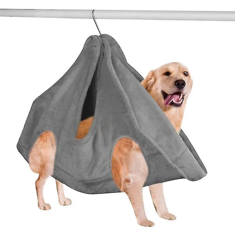 Dog Cat Hammock, Pet Nail Trimming Hammock, Double Padded(Grey)