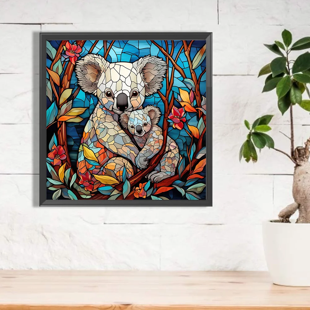 Diamond Painting - Full Round Drill - Stained Glass Koala(Canvas|40*40cm)