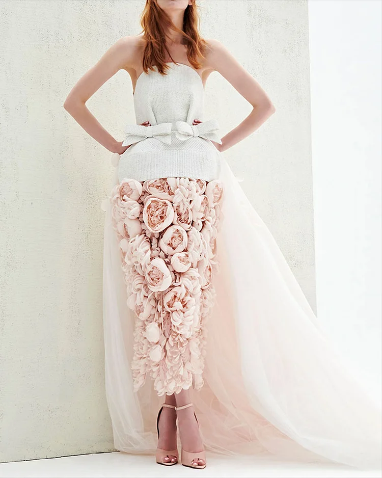Women's Tulle Tulle 3D Flower Embroidery Dress