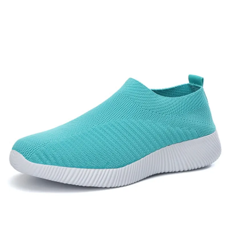 2020 Women Shoes Flat Plus Size Fashion Sock Sneakers Slip On Flat Shoes Women Loafers Walking Women Vulcanized Shoes Female