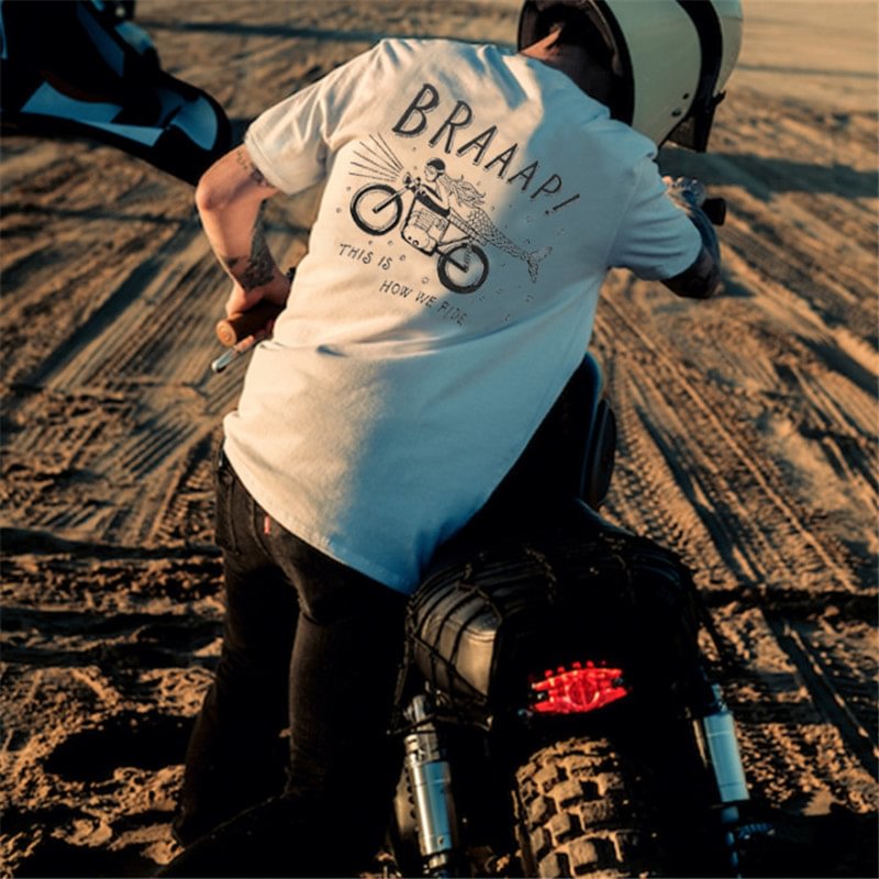 UPRANDY Men's This Is How We Ride Mermaid Riding Printed T-shirt -  UPRANDY