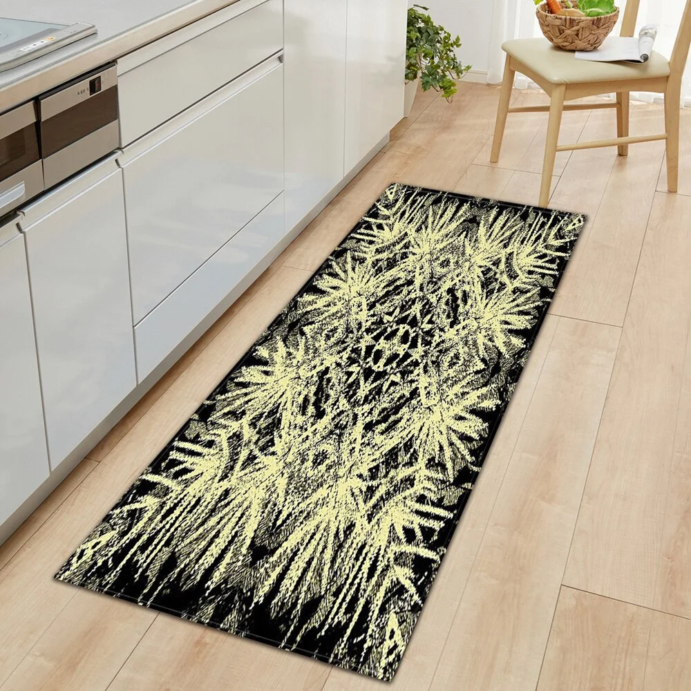 Kitchen Mat Strip Bedroom Entrance Door Mat Geometric Pattern Home Floor Decoration Living Room Carpet Bathroom Non-slip Carpet