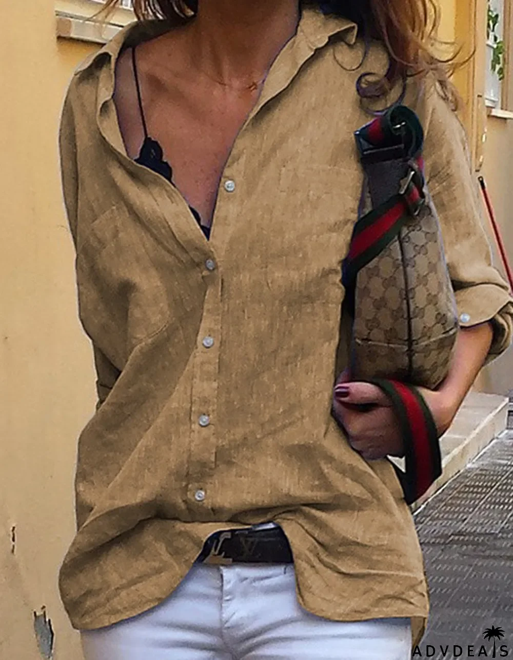 Women's Casual Solid Long Sleeved Shirt