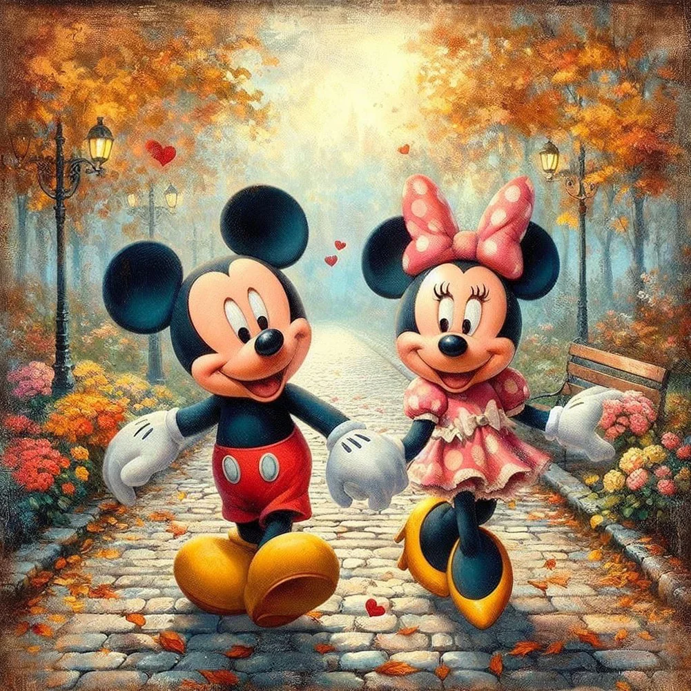 Diamond Painting - Full Round Drill - Mickey Minnie(Canvas|40*40cm)