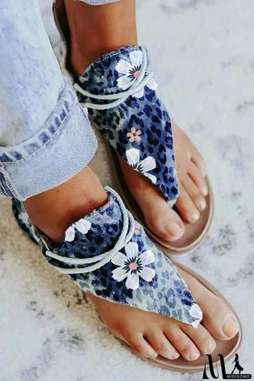 MidiSono - Lace-up Zip Flat Sandals