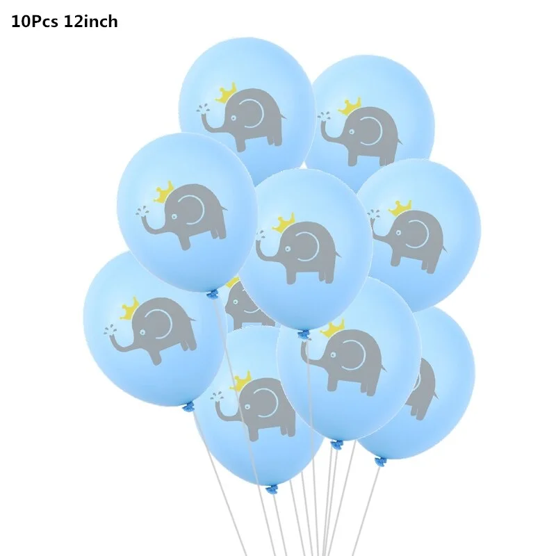 10Pcs 12inch Cartoon Latex Balloons Children Birthday Party Decoration Blue Pink Elephant Baby Shower Balloons Decorations Favor