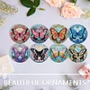 8pcs Butterfly DIY Diamond Painting Coasters Kits with Holder Wooden Coaster