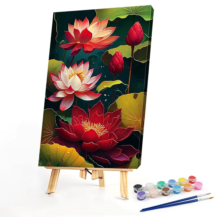 Oil Paint By Numbers - Lotus - 40*60CM