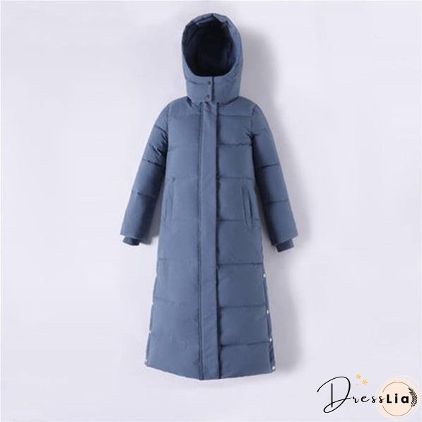 Loose Thick Long Over-the-knee Hooded Parkas Winter Coats