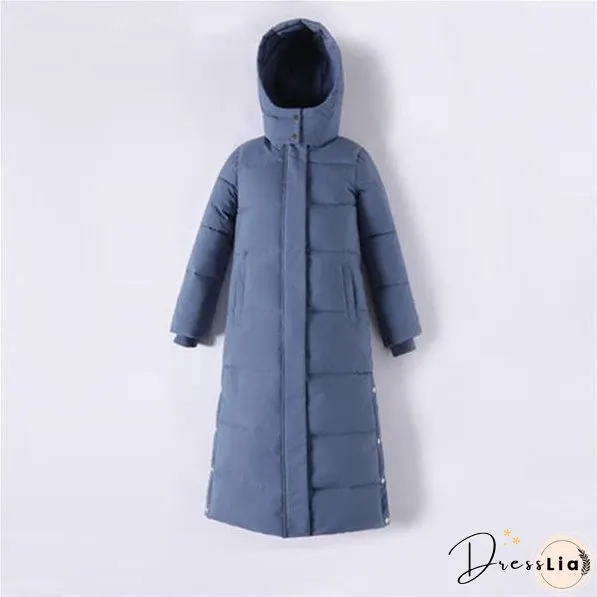 Loose Thick Long Over-the-knee Hooded Parkas Winter Coats