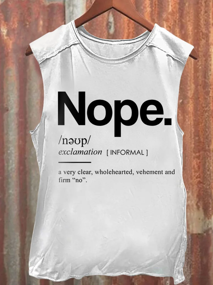 Teecade Teecade Nope Art Print Casual Tank Top