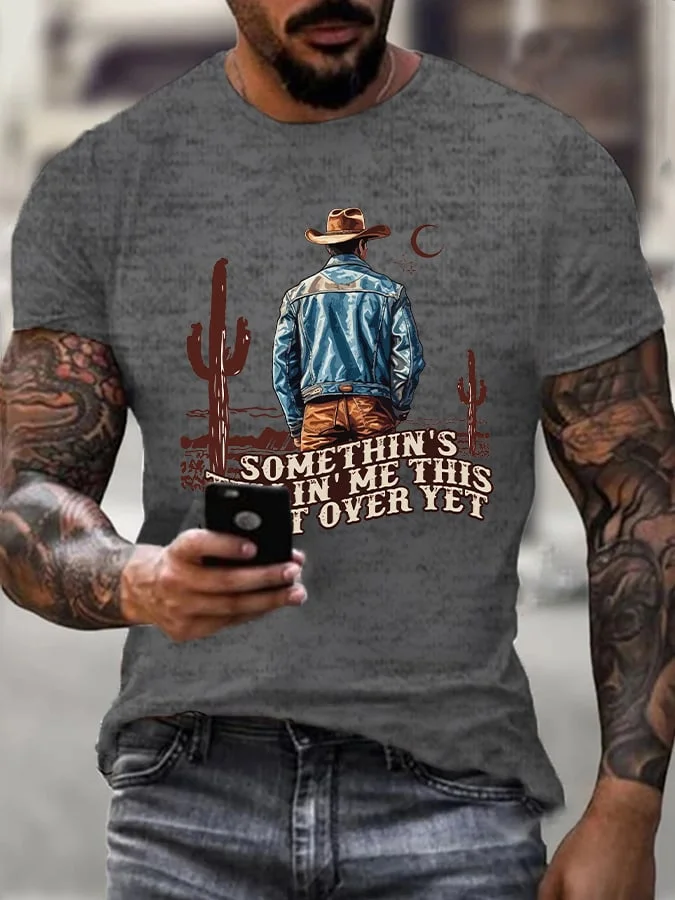 Men's Western Print T-shirt socialshop