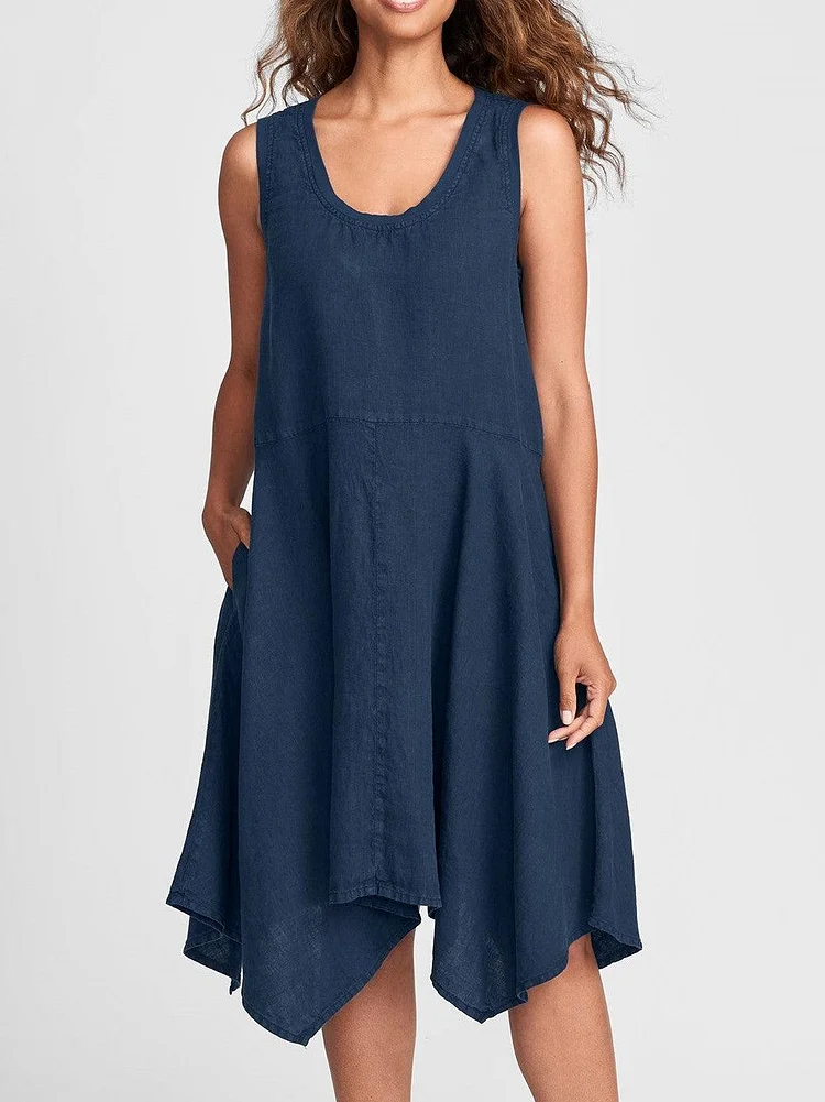 Cotton Linen A-Line Dress