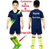 2023 Kids Football Uniforms Boys Girl Soccer Sports Uniform Custom Boys Football Jersey tracksuit children's football suit Socks