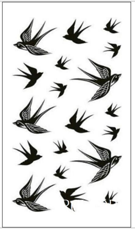 Waterproof Temporary Tattoo Sticker black white pigeon Swallow bird tattoo flash tatoo fake Water Transfer tatto for Woman Man