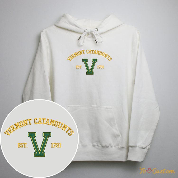TOSCUSTOM™ Custom Embroidered Vermont Catamounts Hoodies NCAA Catamounts 1791 Sweatshirts