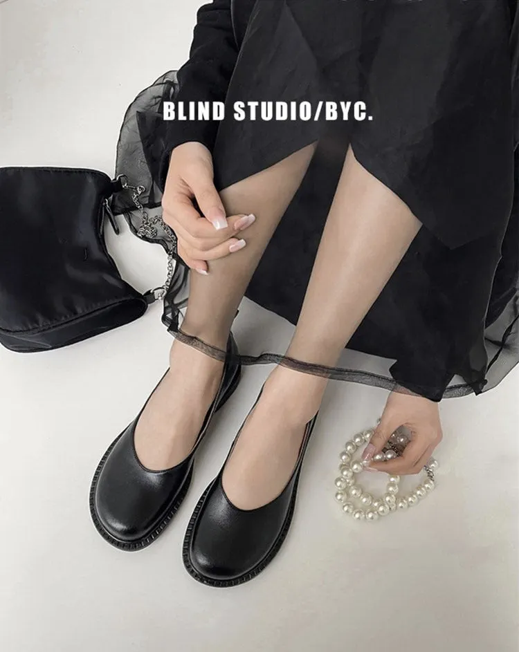 Lucyever Patent Leather Pearl Strap Mary Jane Shoes Woman New Round Toe Low Heels Women Pumps Lovely Girls Cosplay Lolita Shoes