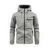 Men's Lightweight Hooded Jacket Breathable Plus Size Casual Utility Work Jacket