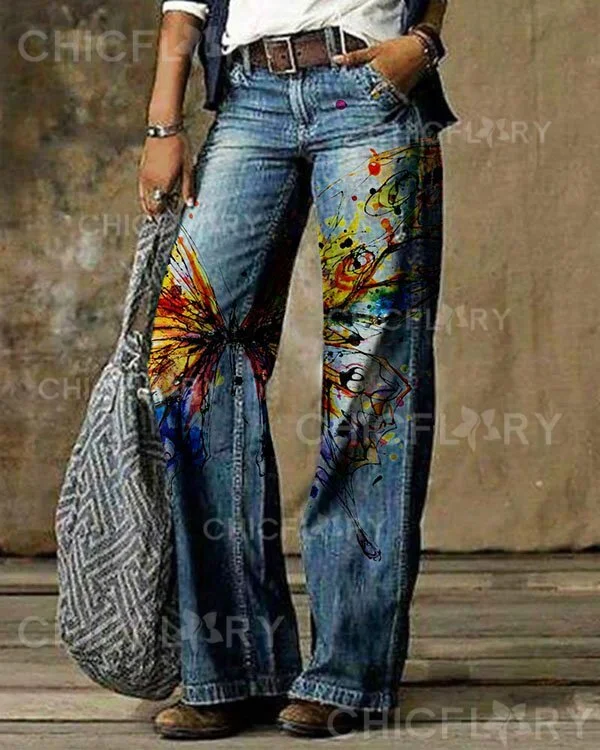 Women's Butterfly Floral Pants