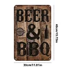 BEER & BBQ - Vintage Metal Signs - 20*30cm/30*40cm - Warning
