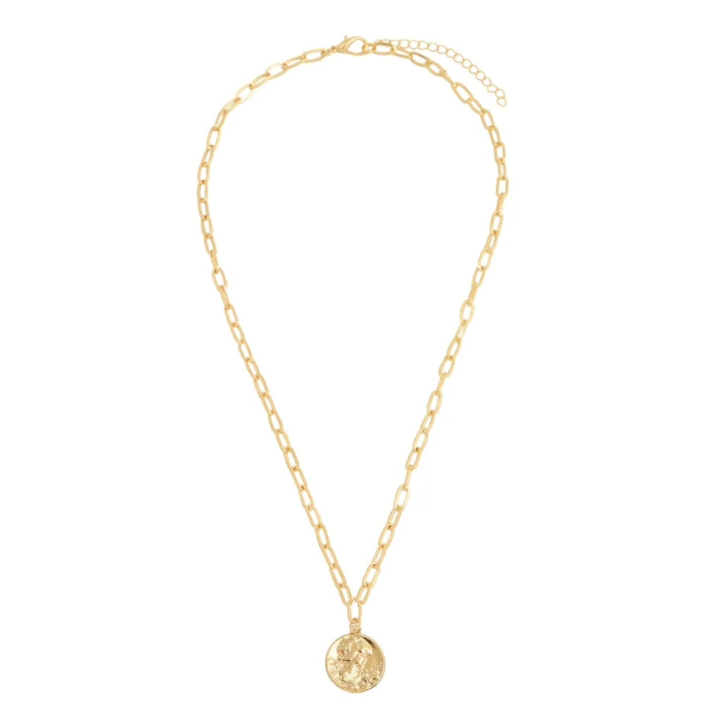 Dvacaman New Punk Gold Color Portrait Pendant Necklace for Women Cuban Multi Layered Chunky Thick Chain Choker Necklaces Jewelry