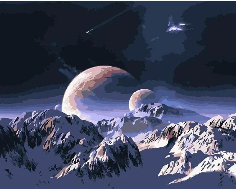 Planet Snow Mountain - Landscape Paint By Numbers
