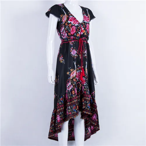 Womens Dress Summer Vintage Floral Printing